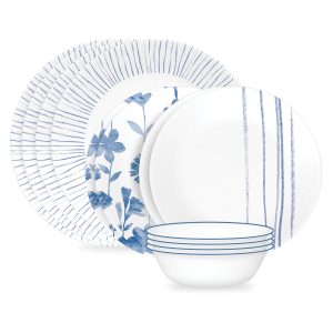 Corelle® Botanical Stripes 12-piece Dinnerware Set. Service for 4
